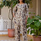 Cotton Blend Printed Boat Neck Co-ord Set
