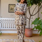 Cotton Blend Printed Boat Neck Co-ord Set