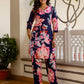 Cotton Blend Printed V-Neck Co-ord Set
