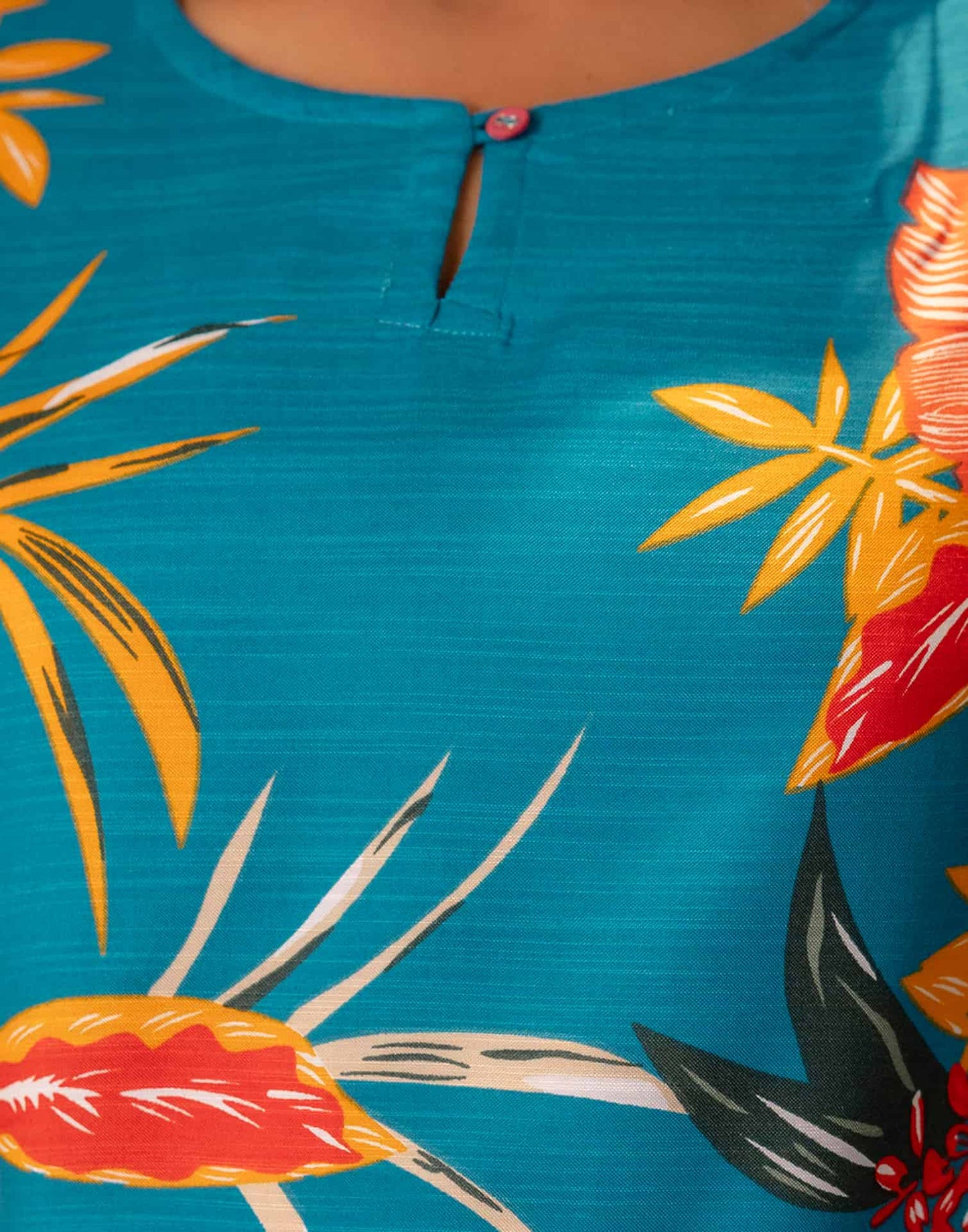 Cotton Blend Printed Round Neck Co-ord Set