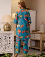Cotton Blend Printed Round Neck Co-ord Set