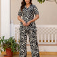 Cotton Blend Printed V-Neck Co-ord Set