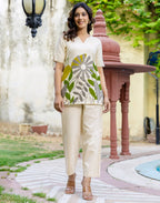 Cotton Printed V-Neck Co-ord Set
