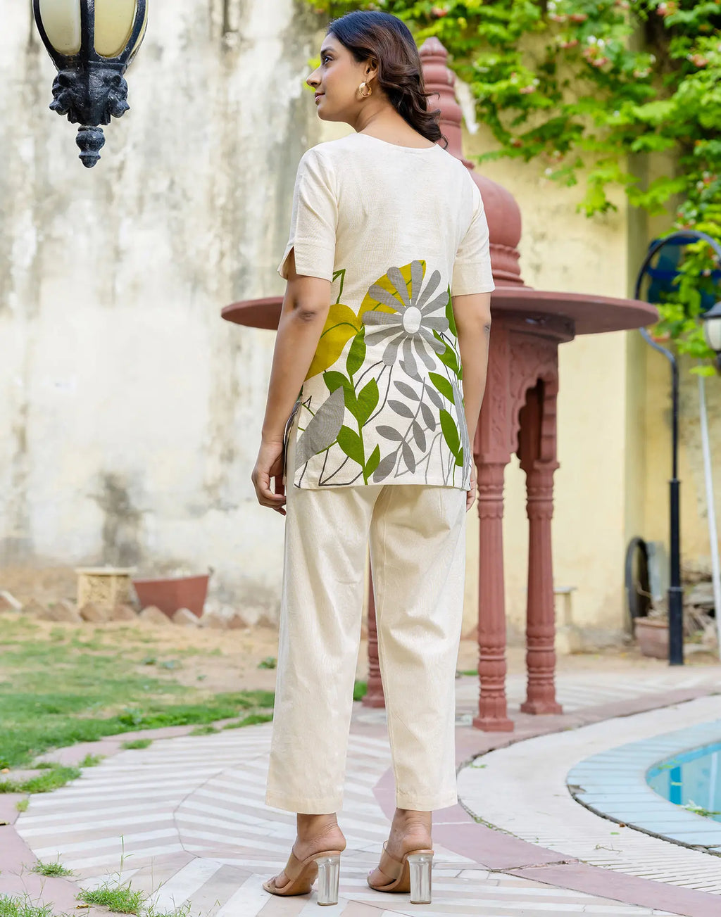 Cotton Printed V-Neck Co-ord Set