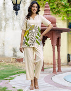 Cotton Printed V-Neck Co-ord Set
