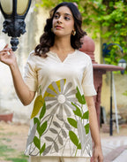 Cotton Printed V-Neck Co-ord Set