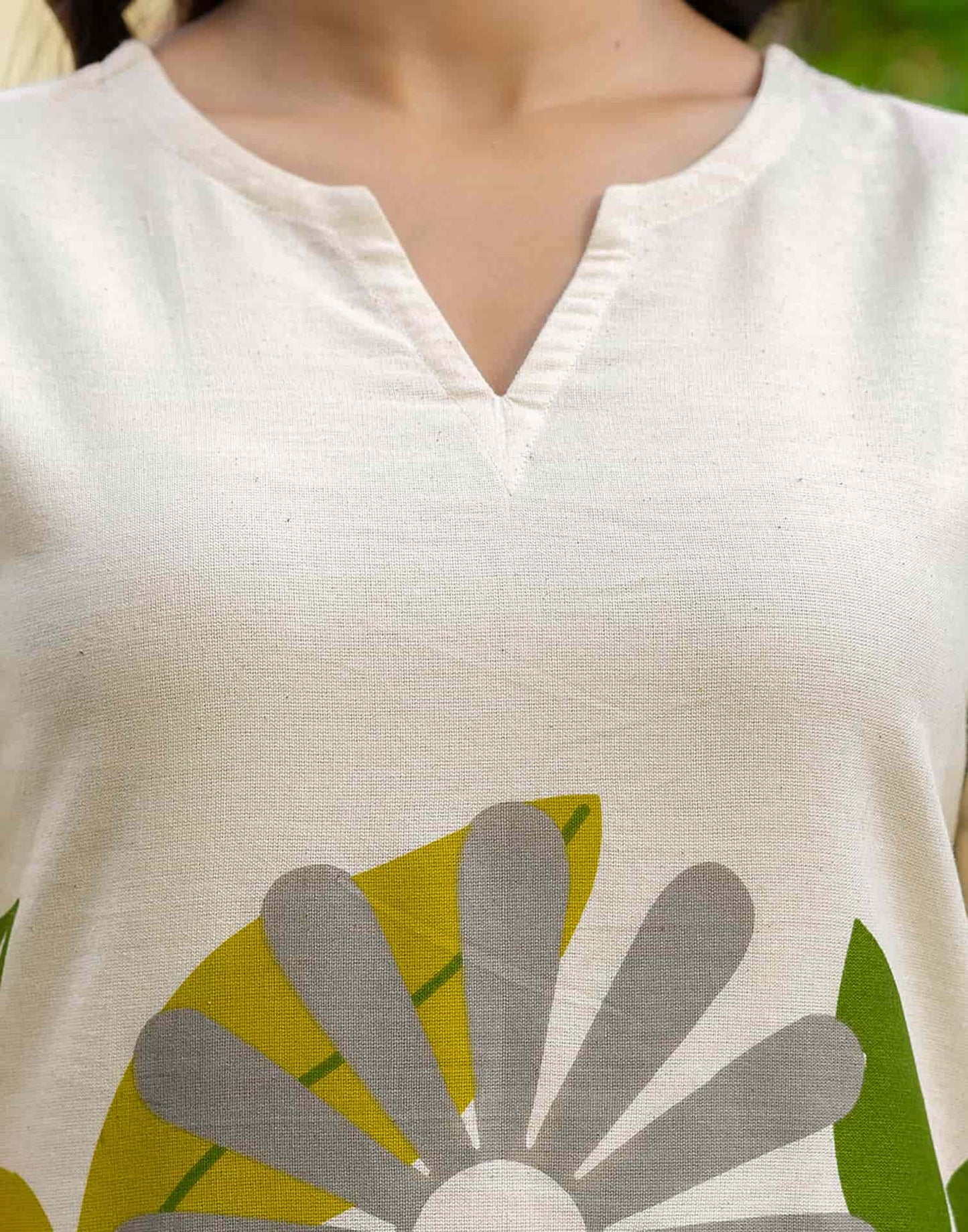 Cotton Printed V-Neck Co-ord Set