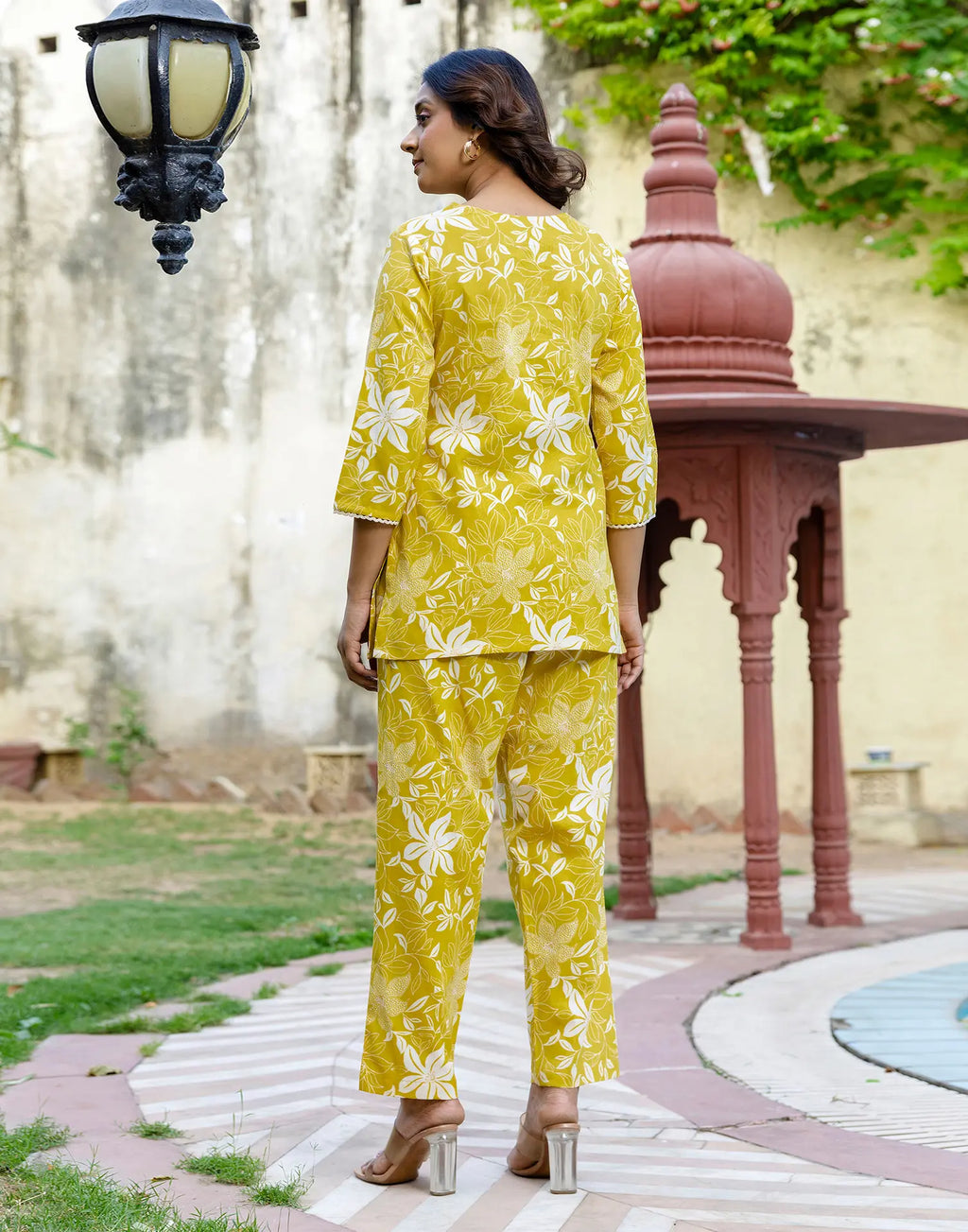 Cotton Printed V-Neck Co-ord Set