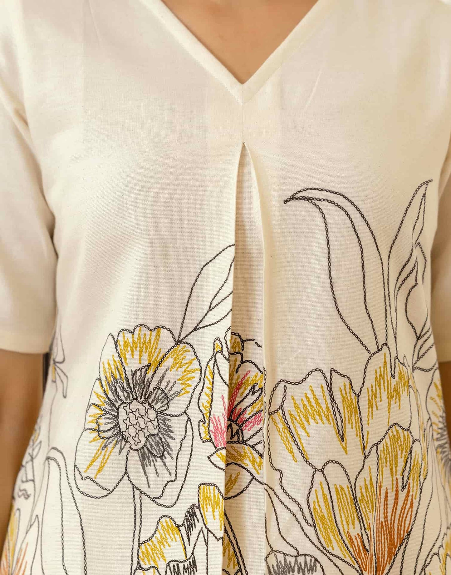 Cotton Printed V-Neck Co-ord Set