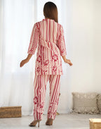 Skylee Cotton Printed Mandarin Collar Co-ord Set For Woman