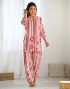 Skylee Cotton Printed Mandarin Collar Co-ord Set For Woman