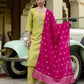 Silk Embroidery and Sequins Work Straight Kurta with Pant & Dupatta