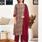 Crepe Printed Straight Kurta with Pant & Dupatta