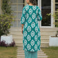 Cotton Embroidered V-Neck Straight Kurta with Pant & Dupatta