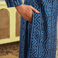 Affordable Dark Blue Bandhani Printed Rayon Kurta set with dupatta 