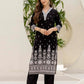 Cotton Straight Embroidery V-Neck Kurta with Pant & Dupatta