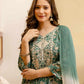 Green Cotton Printed Anarkali Kurta Set with Pant & Dupatta under 999