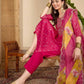 Pink Silk Bandhani Printed Straight Kurta Set with Pant & Dupatta under 1299