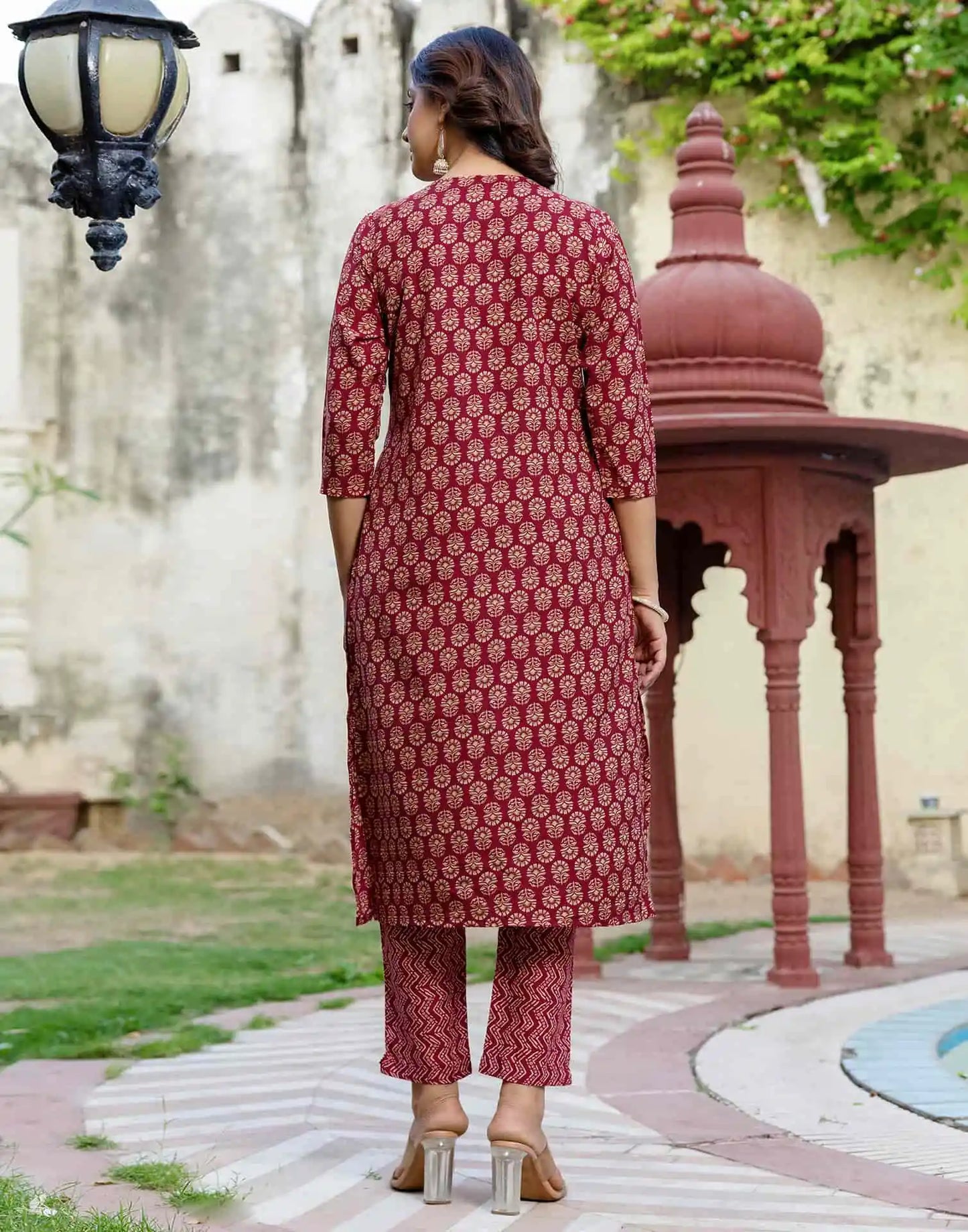 Cotton Printed Straight Kurta with Pant & Dupatta