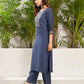 Silk Blend Embroidered Straight Kurta with Pant & Dupatta