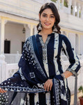 Skylee Viscose Rayon Embroidered Straight 3 Piece Kurta Set For Woman