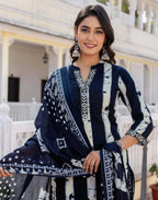 Skylee Viscose Rayon Embroidered Straight 3 Piece Kurta Set For Woman
