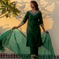 Silk Blend Sequins, Embroidery and Lace Straight Kurta with Pant & Dupatta