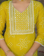 Skylee Viscose Rayon Embroidered Straight 3 Piece Kurta Set For Woman