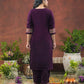 Chinnon Embroidered Round Neck Straight Kurta with Pant & Dupatta