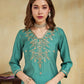 Silk Blend Embroidery Work and Gota Lace Straight Kurta with Pant & Dupatta