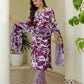 Cotton Straight Printed V-Neck Kurta with Pant & Dupatta