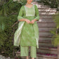 Cotton Embroidered V-Neck Straight Kurta with Pant & Dupatta