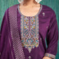Silk Blend Embroidered Straight Kurta with Pant & Dupatta