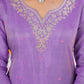 Tissue Silk Embroidered Straight U-Neck Kurta with Pant & Dupatta