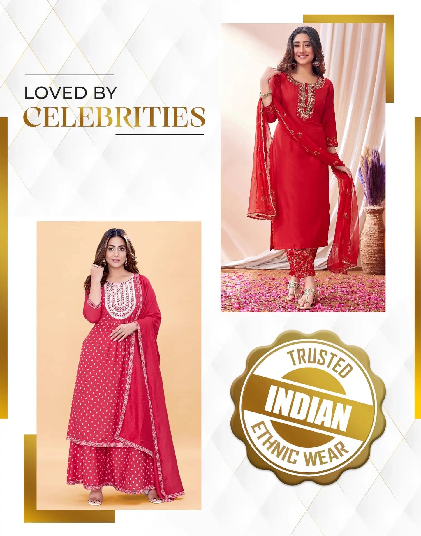 Cotton Printed, Embroidery Lace Straight Kurta with Pant & Dupatta