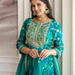 Blue Silk Printed Anarkali Kurta Set with Pant & Dupatta Affordable Ethnic Wear for Festive & Wedding