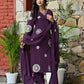 Cotton Straight Embroidery V-Neck Kurta with Pant & Dupatta