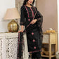 Black Silk Blend Embroidery and Sequins Work Straight Kurta with Pant and Dupatta