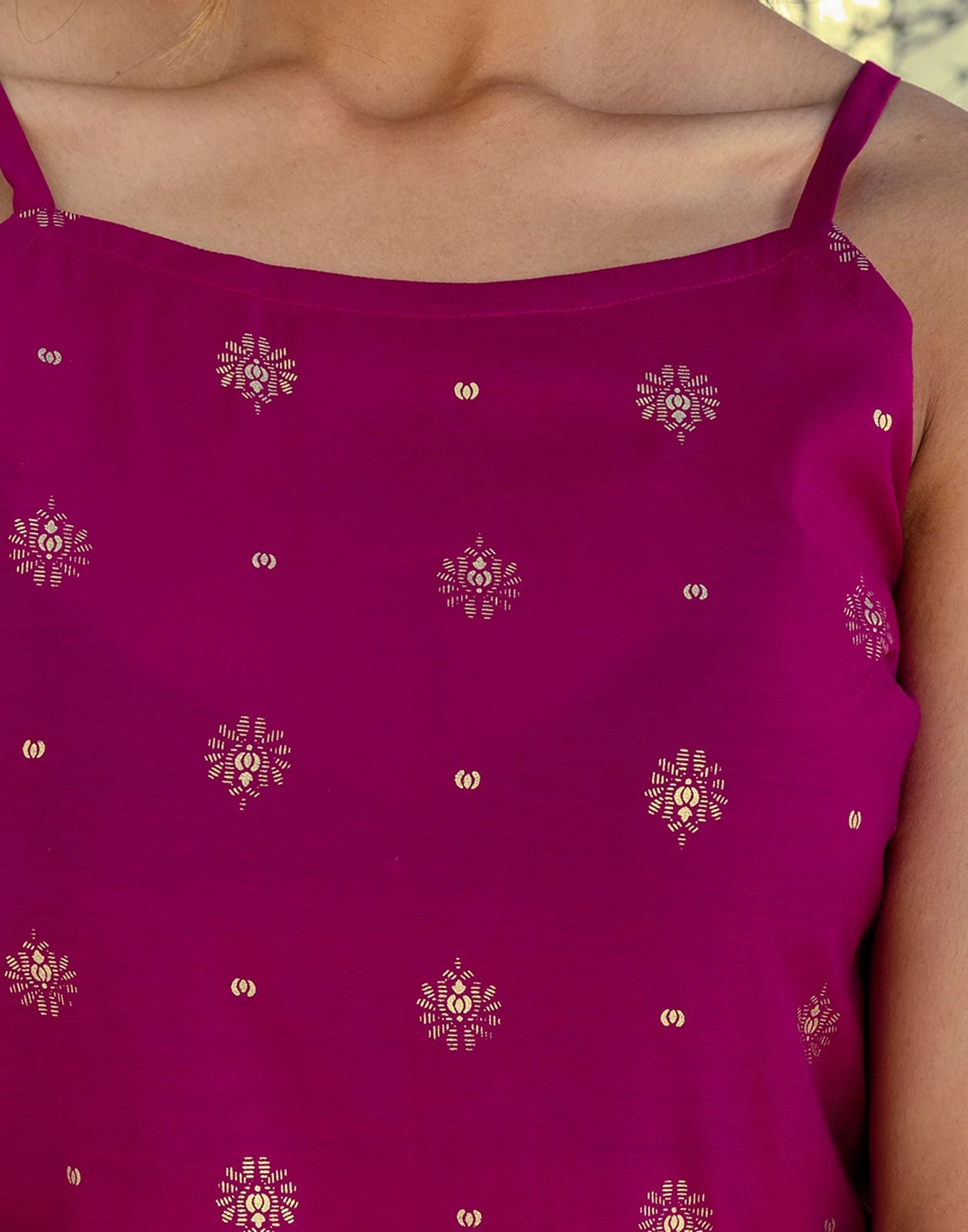 Affordable Ethnic Wear Pink Silk Blend Foil Printed Kurta Set with Embroidery Lace, Pant & Dupatta