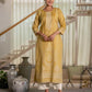 Affordable Beige Cotton Woven Straight Kurta Set Round-Neck Woven Cotton Kurti with Pant & Dupatta