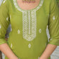 Silk Embroidered Straight Round Neck Kurta with Pant & Dupatta