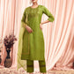 Embroidered Sequence Straight Kurta Set for Women Festive Wear