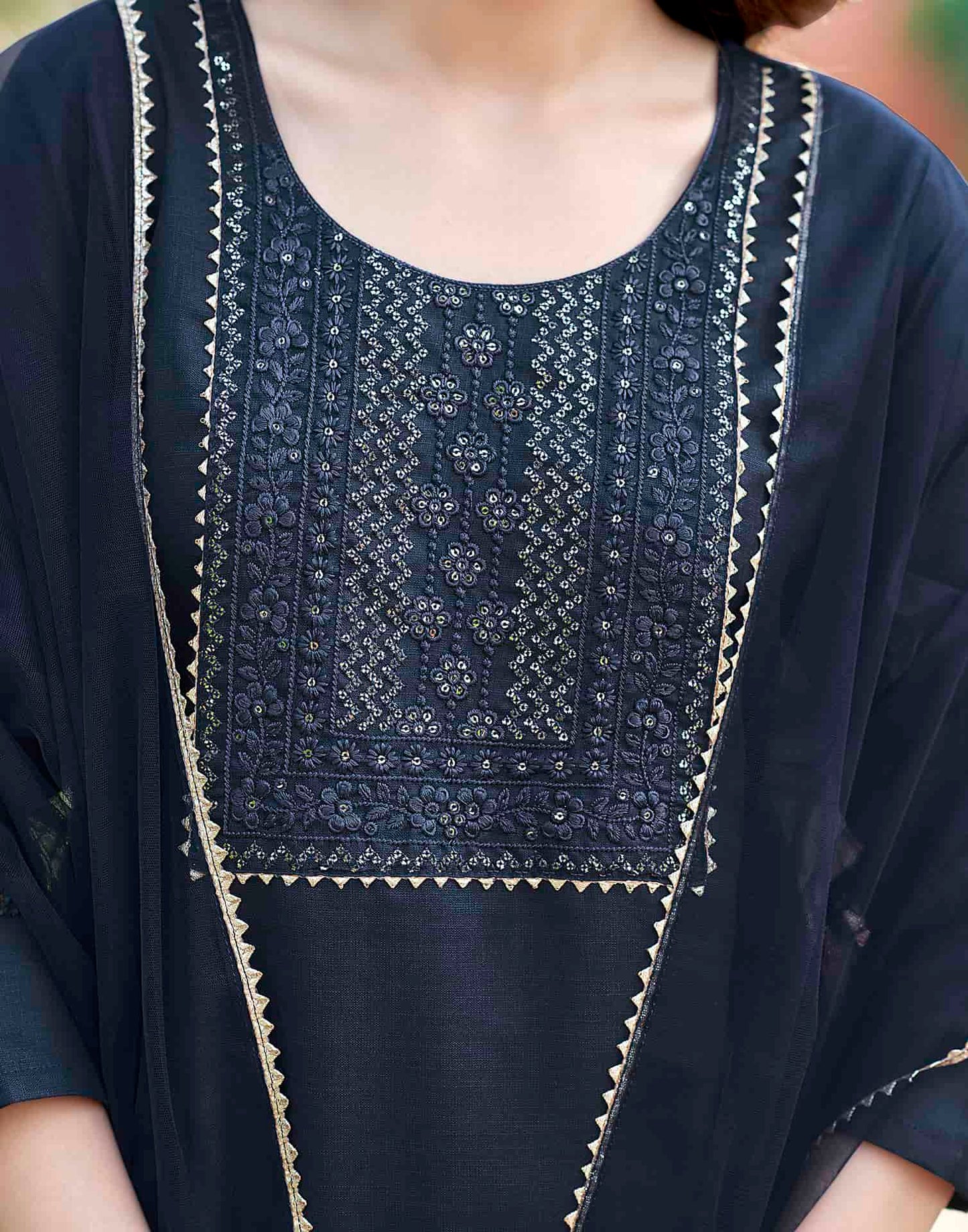 Stylish Blue Straight Kurta Pant and Dupatta for Women