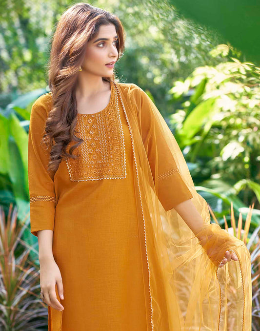 Affordable cotton kurti pant set with dupatta under 999