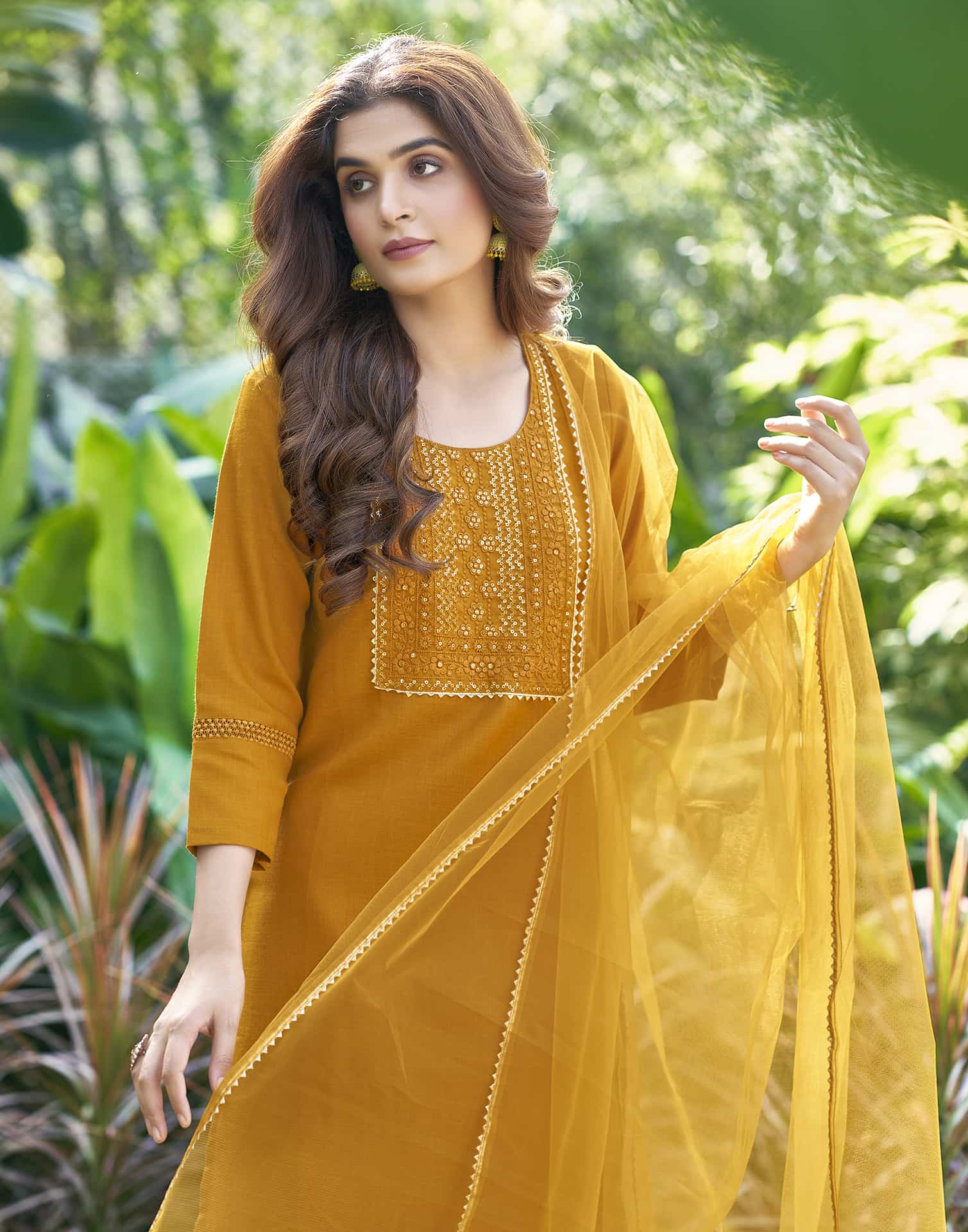 Affordable cotton kurti pant set with dupatta under 999