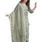 Rayon Floral Printed Straight Kurta Set with Pant and Dupatta in Tea Green