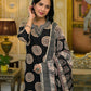 Cotton Embroidered V-Neck Straight Kurta with Pant & Dupatta