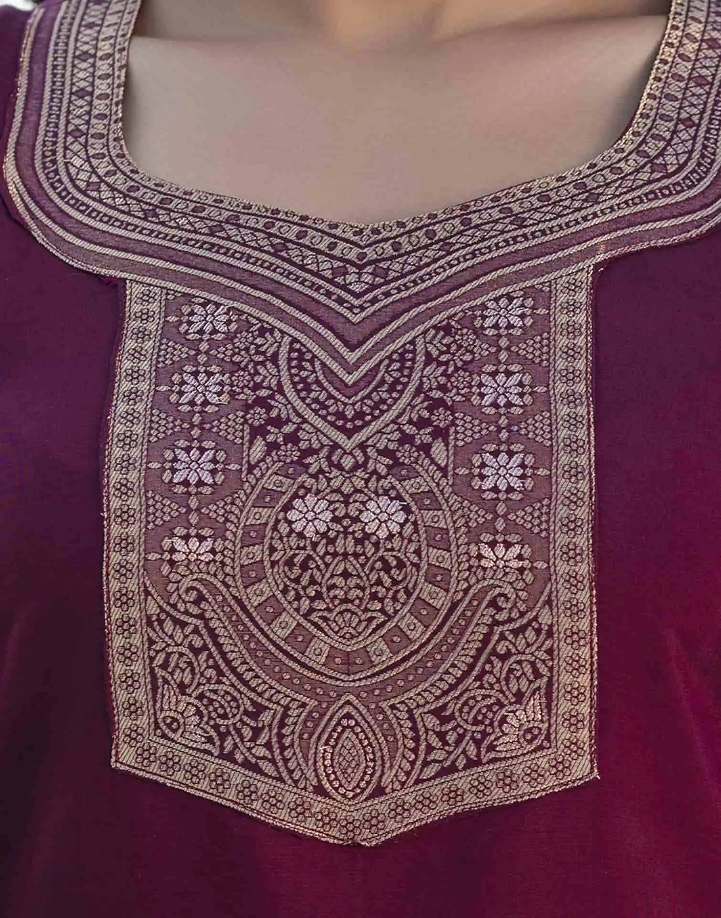 Silk Blend Weaving Straight Kurta with Pant & Dupatta