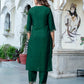 Silk Blend Embroidered Straight Kurta with Pant & Dupatta