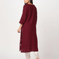 Cotton Embroidered Straight Kurti